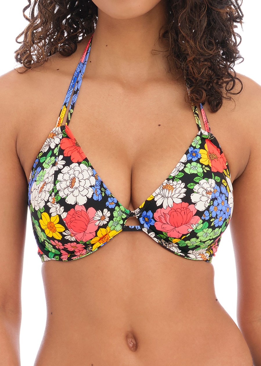 Badetoj Freya | Freya Swim Floral Haze Bikinioverdel Halterneck D-H Kupa Multi