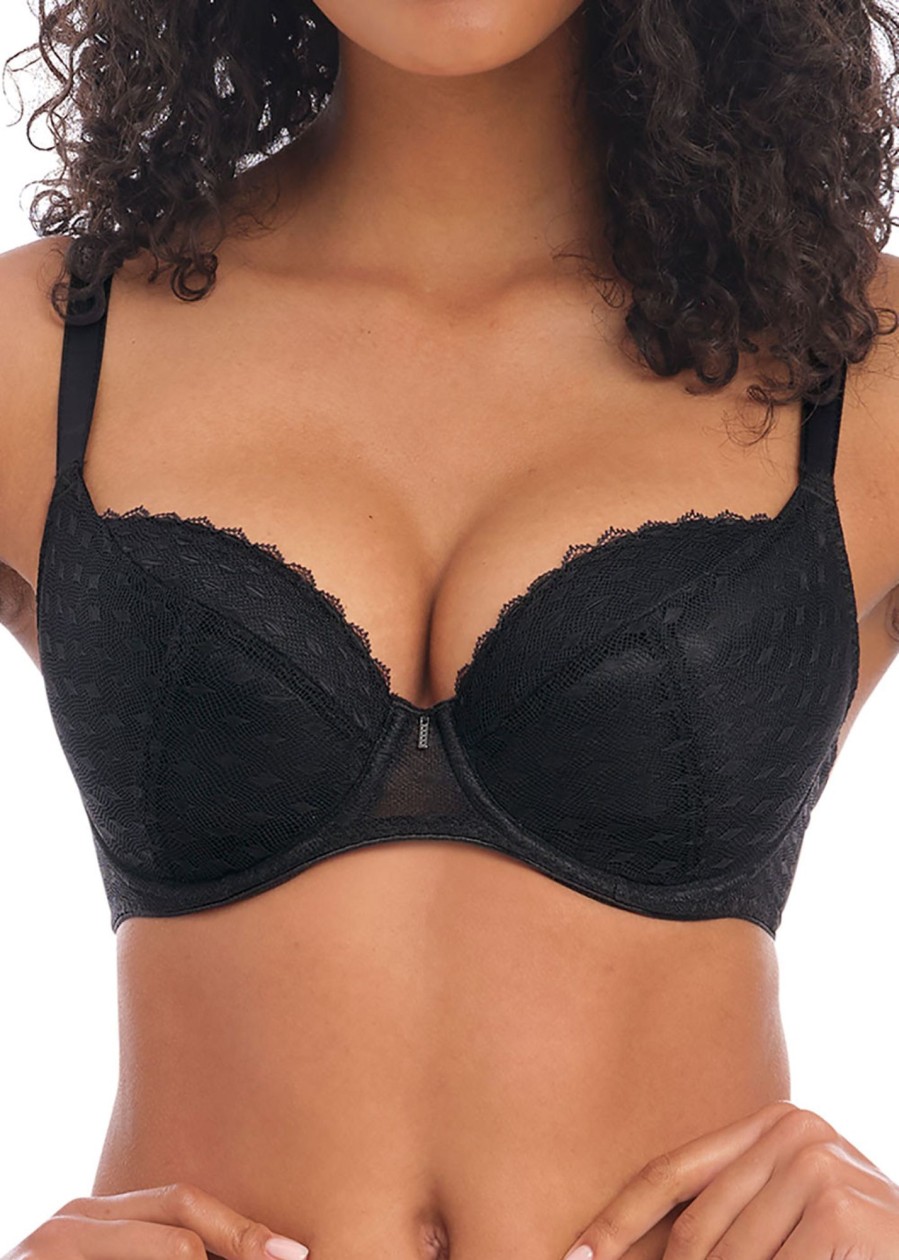 Underklader Freya | Freya Signature Black Vadderad Plunge-Bh D-I Kupa