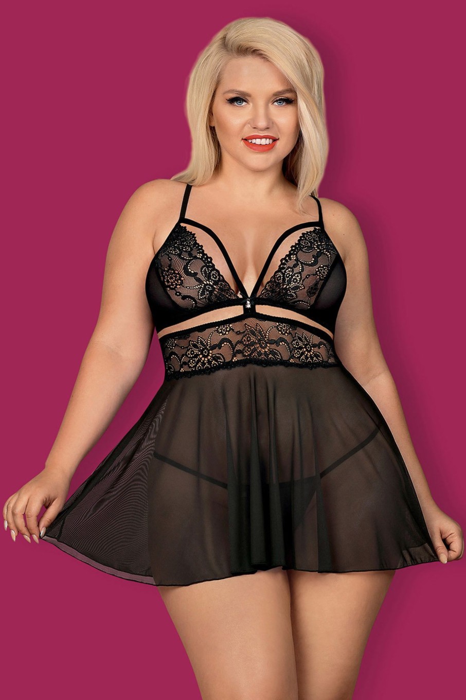 Underklader Obsessive | Black Babydoll Med G-Streng