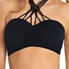 Badetoj Freya | Freya Macrame Vatteret Bandeau Bikinioverdel B-I Skal Sort