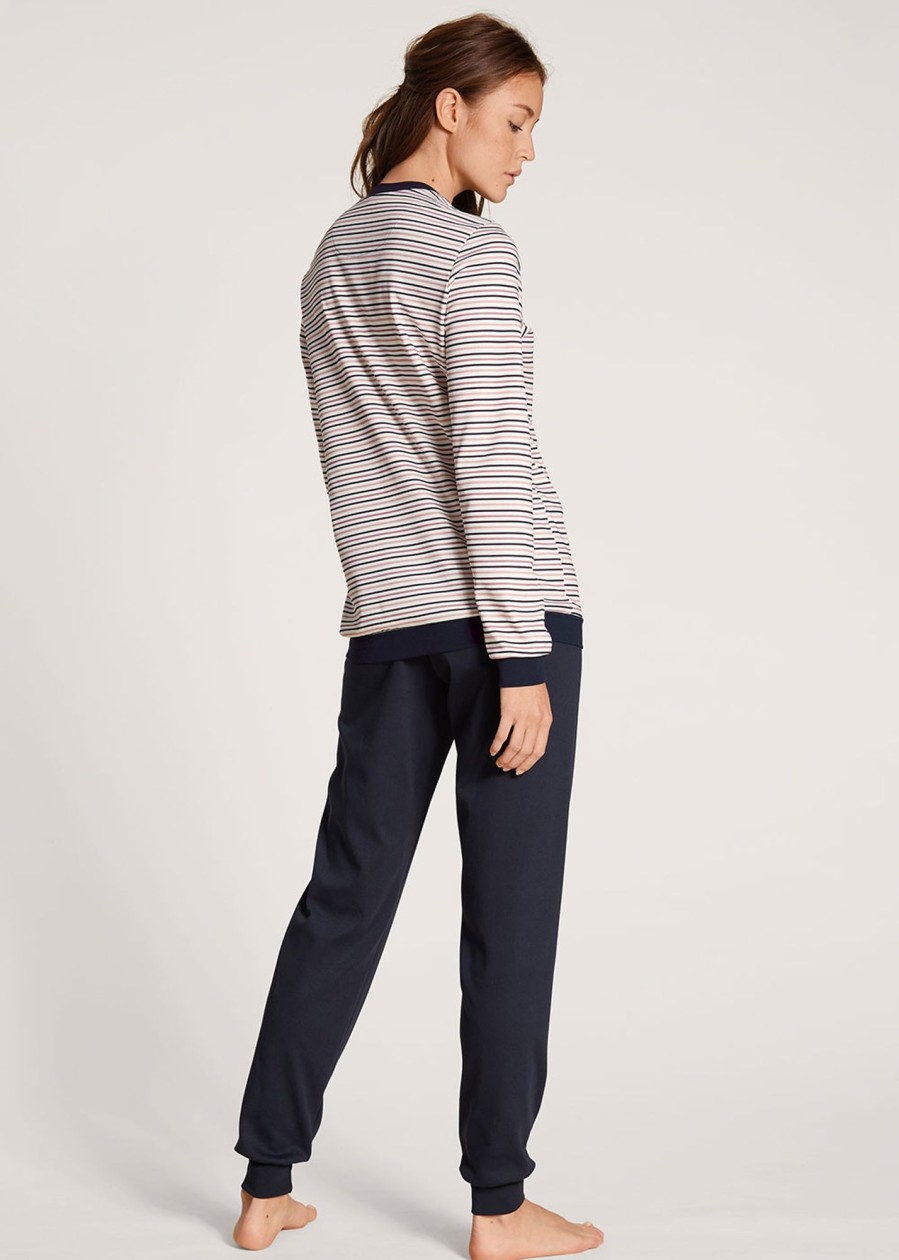 Nat Calida | Calida Midnight Stripes Dark Lapis Blue Pyjamas Xs-L