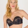 Underklader Wonderbra | Wonderbra Glamour Perfect Stroplos Bh D-I Skal Sort