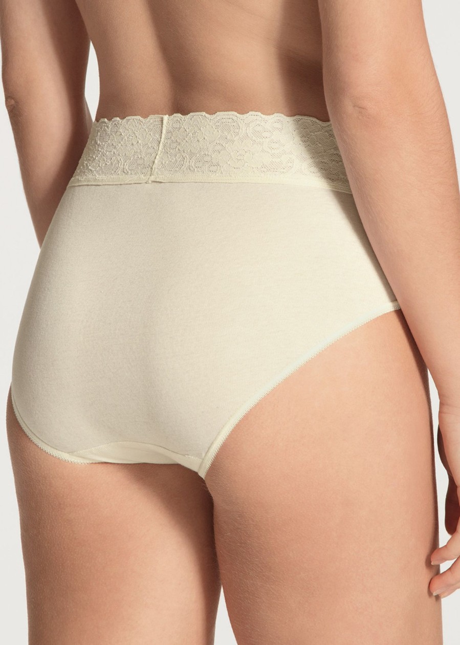 Underklader Calida | Calida Lycraspitze Midi-Brief Trusse Xs-L Champagne