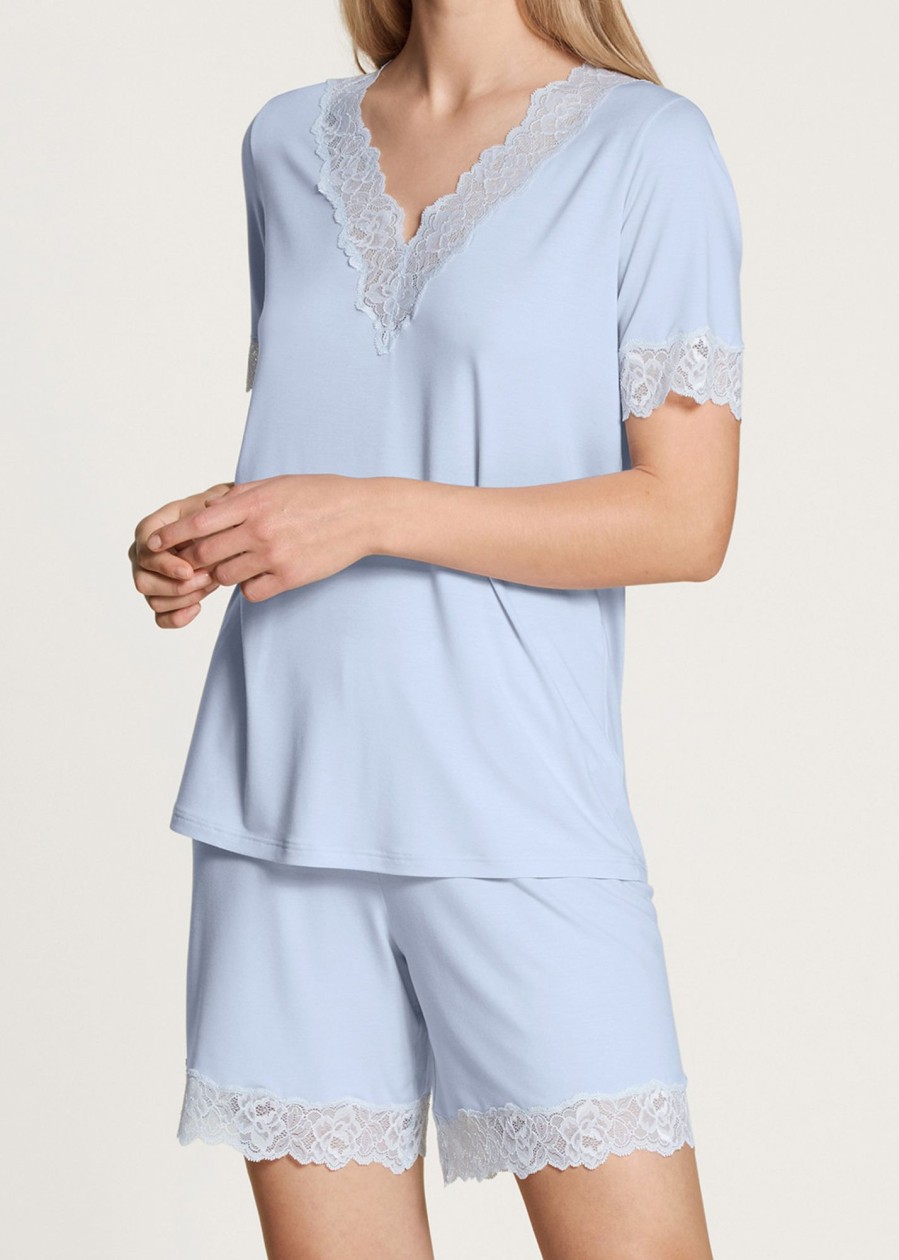 Nat Calida | Calida Elegant Dreams Harmony Blue Kort Pyjamas Xxs-L