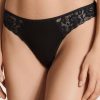 Underklader Calida | Calida Natural Comfort Lace Black Stringtrosa Xxs-M