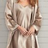 Nat Damella | Damella Morgonrock Silke Xs-Xl Beige