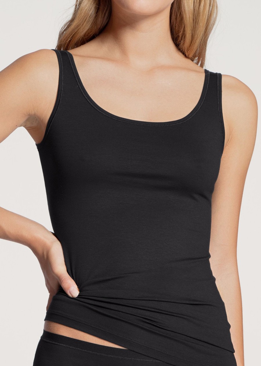 Toj Calida | Calida Natural Comfort Black Tank Top Xxs-L