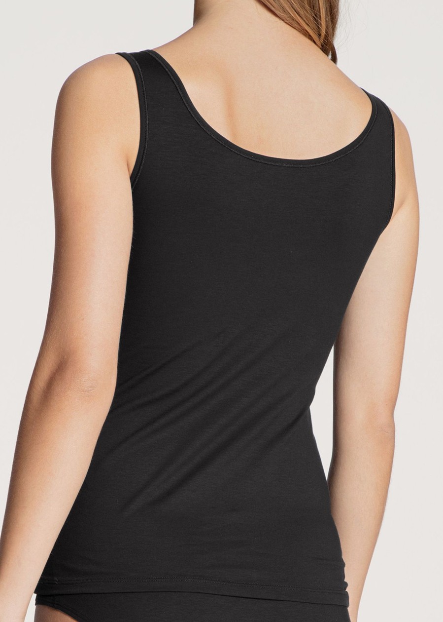 Toj Calida | Calida Natural Comfort Black Tank Top Xxs-L