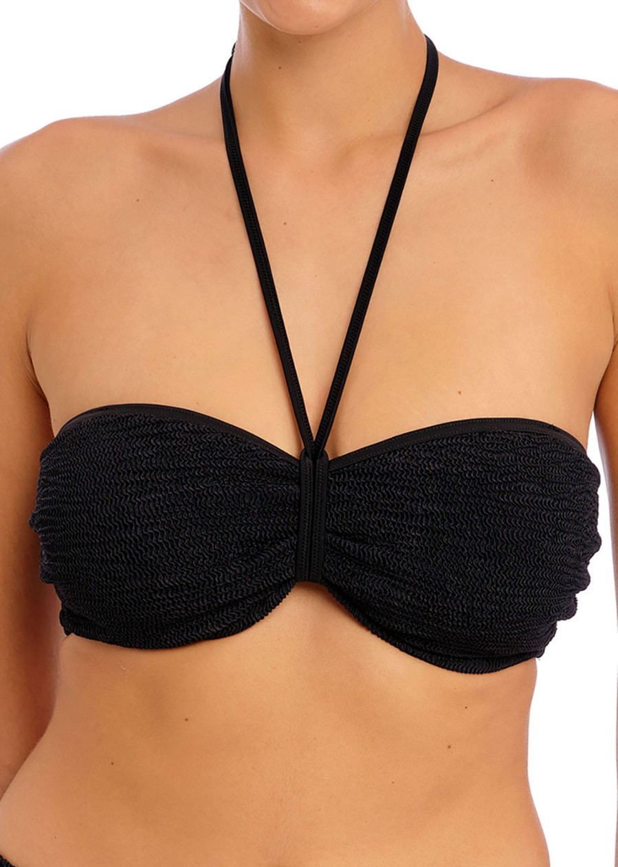 Badetoj Freya | Freya Swim Ibiza Waves Black Bikinioverdel Bandeau D-I Kupa