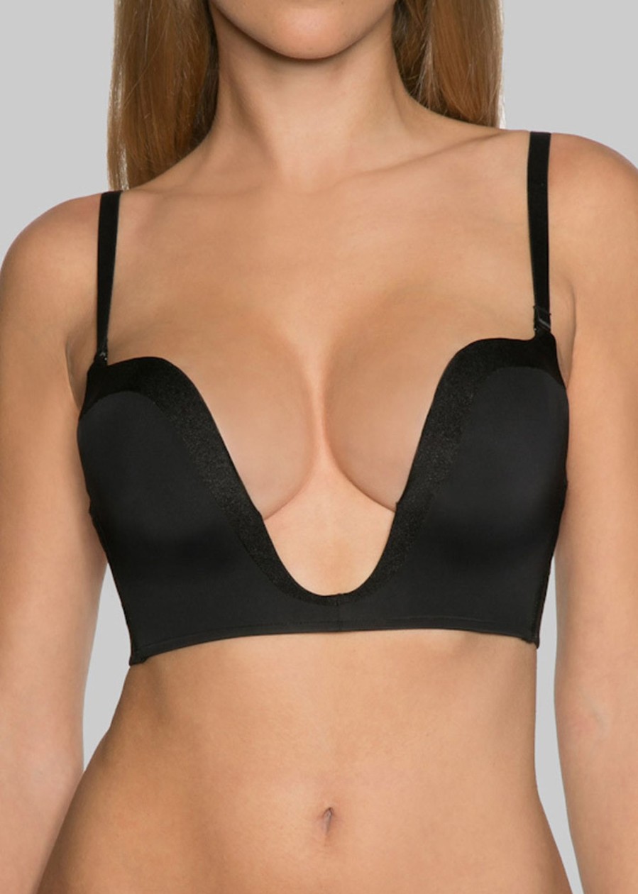 Underklader Wonderbra | Wonderbra Ultimate Plunge Push-Up Bh A-G Skal Sort