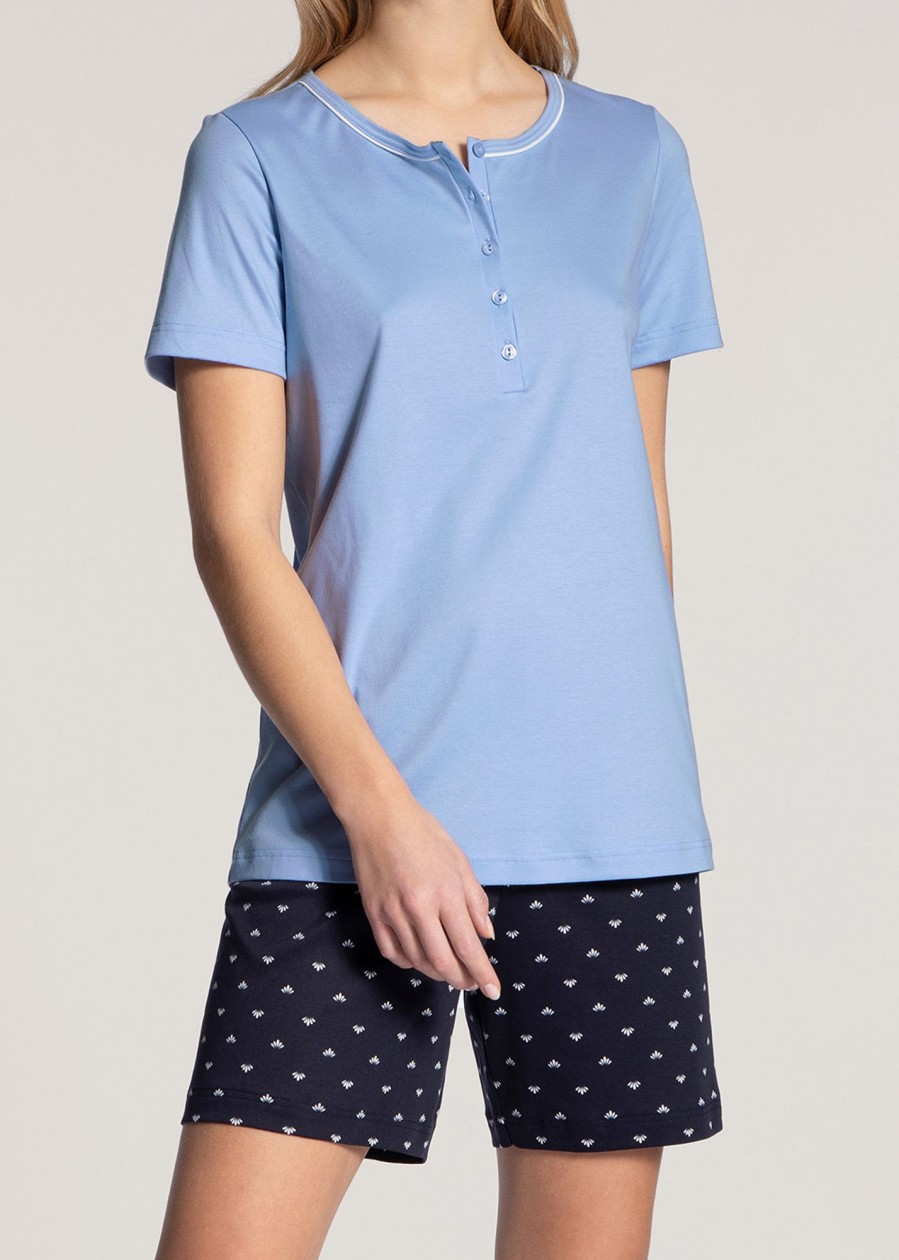 Nat Calida | Calida Night Lovers Dark Lapis Blue Kort Pyjamas Xxs-L