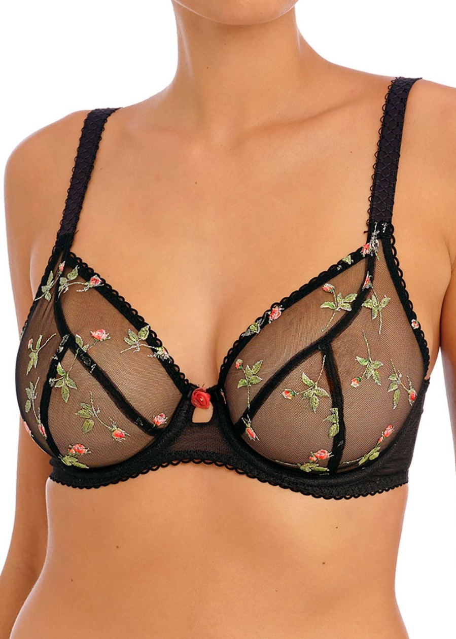 Underklader Freya | Freya Rose Blossom Black Plunge Bh D-K Kupa