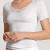 Toj Calida | Calida Feminin Sense Short-Sleeve Top Xs-Xl Hvid