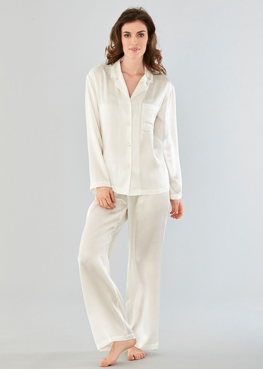 Nat Damella | Damella Pyjamas Silke Xs-Xl Vit