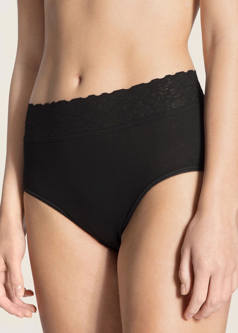 Underklader Calida | Calida Lycraspitze Midi-Brief Trusse Xs-L Sort