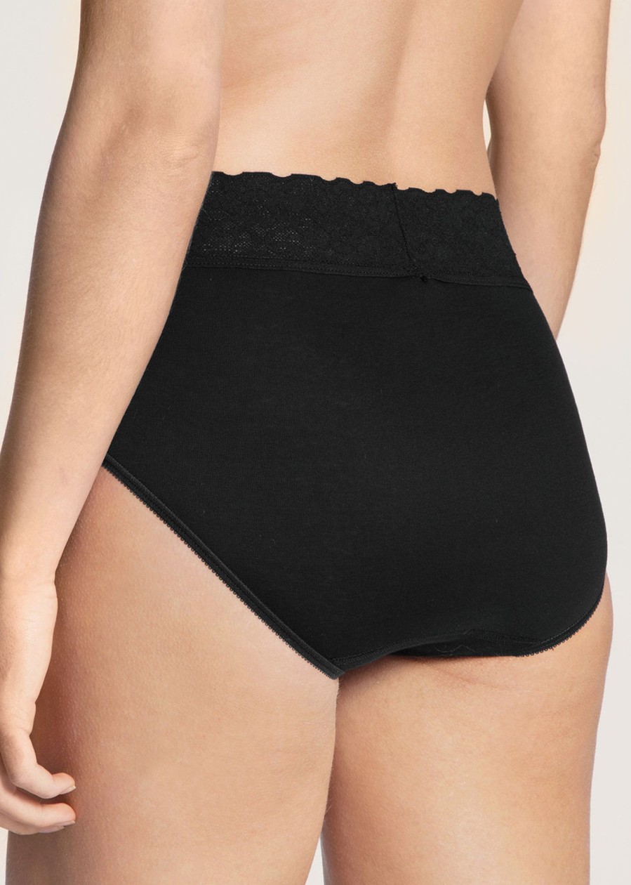 Underklader Calida | Calida Lycraspitze Midi-Brief Trusse Xs-L Sort