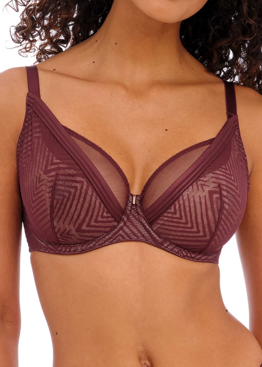 Underklader Freya | Freya Tailored Dark Cherry Plunge Bh D-K Kupa